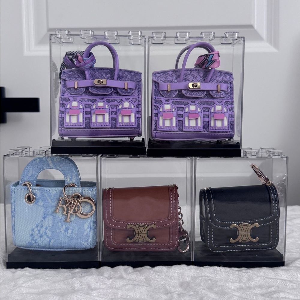 Mini Bag Purse Charms - Purple Birkin